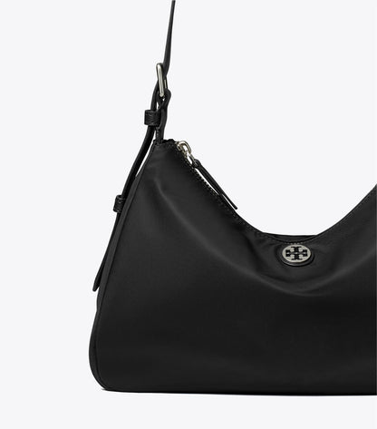 Small Nylon Zip-Top Shoulder Bag