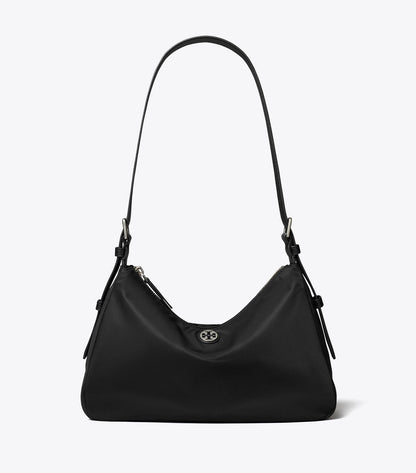 Small Nylon Zip-Top Shoulder Bag