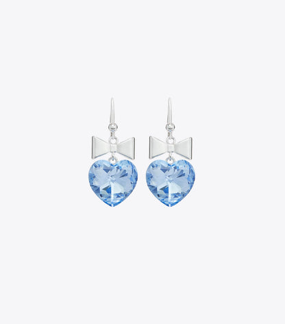 Curiosity Heart and Bow Earrings