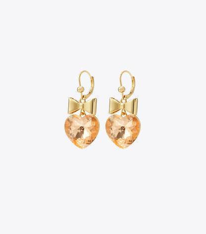 Curiosity Heart and Bow Earrings