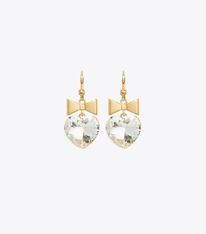 Curiosity Heart and Bow Earrings