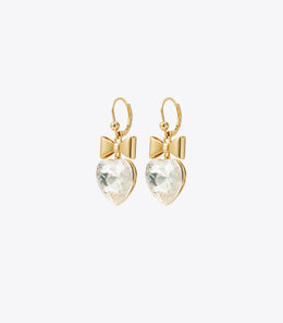 Curiosity Heart and Bow Earrings