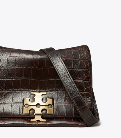 Charlie Runway Croc-Embossed Shoulder Bag