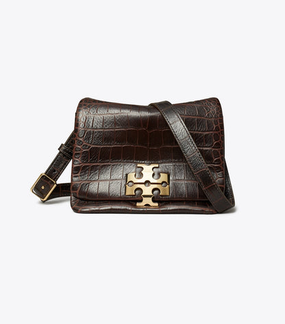 Charlie Runway Croc-Embossed Shoulder Bag