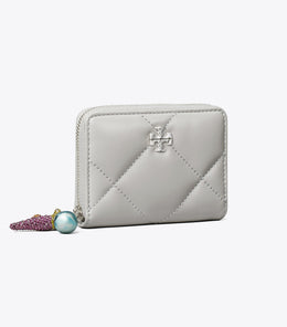 Small Kira Diamond Quilt Charm Zip-Around Wallet