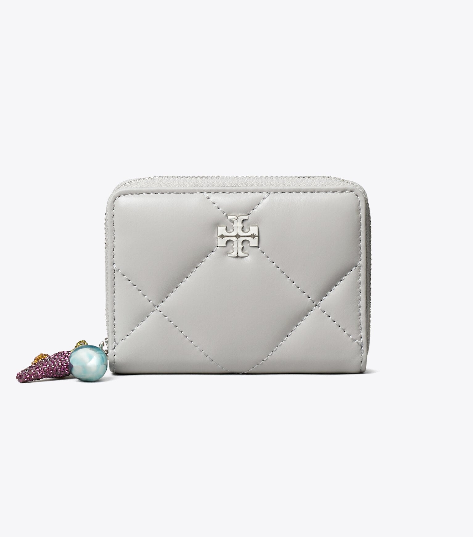 Small Kira Diamond Quilt Charm Zip-Around Wallet