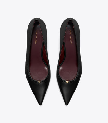 Double T Buckle Low-Heeled Pump