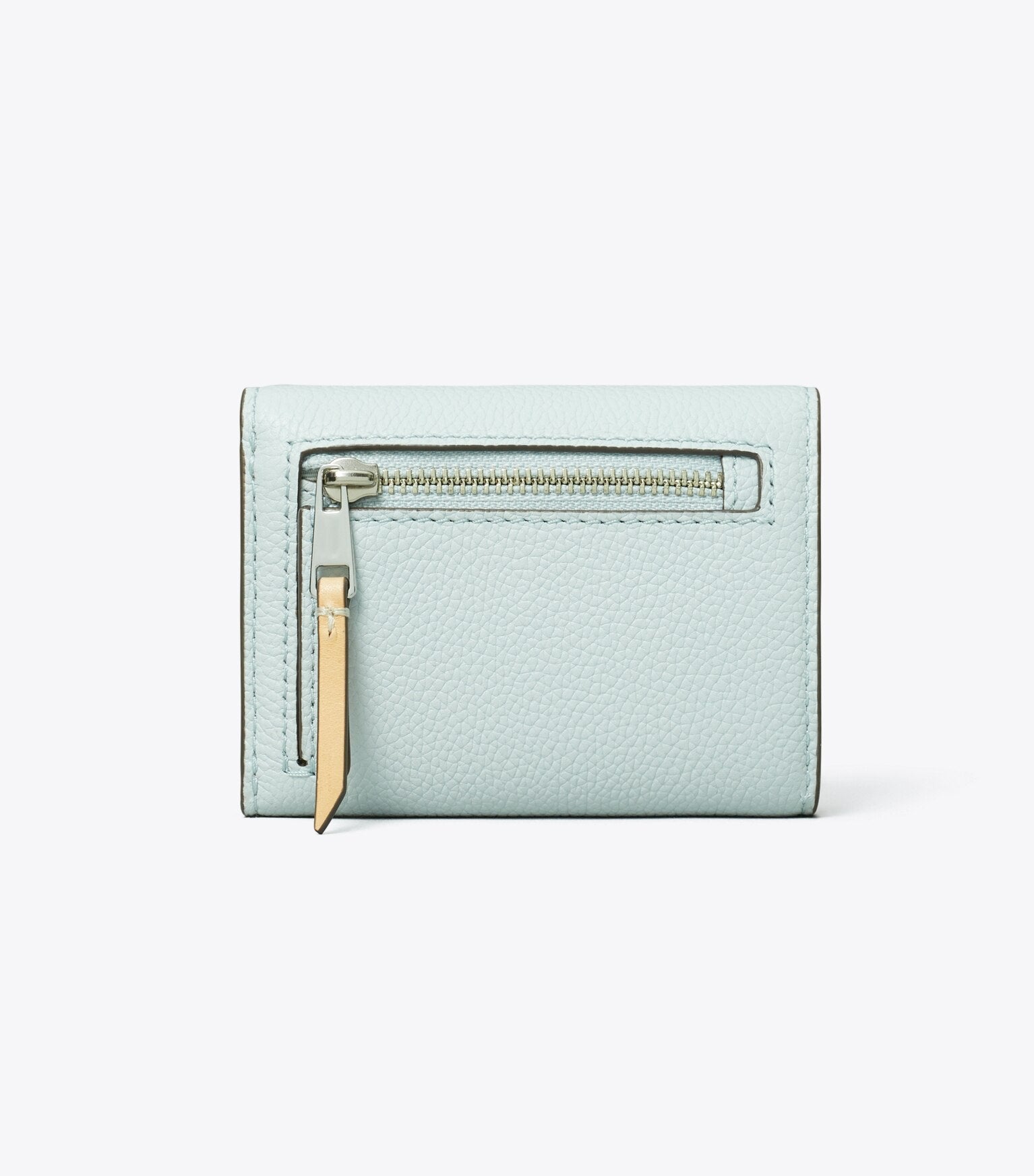 T Monogram Pebbled Small Envelope Wallet