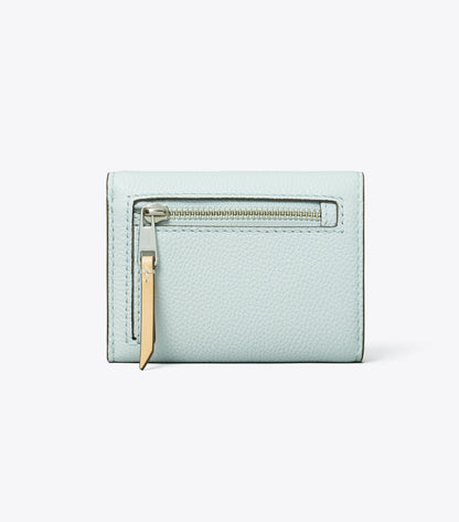 T Monogram Pebbled Small Envelope Wallet