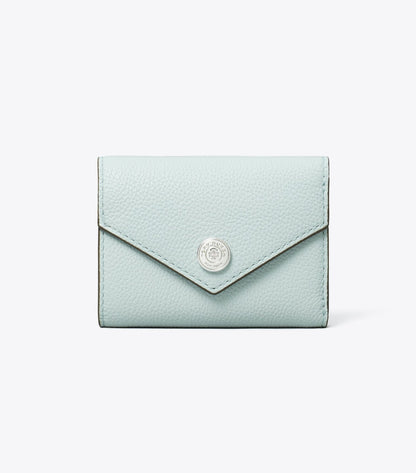 T Monogram Pebbled Small Envelope Wallet