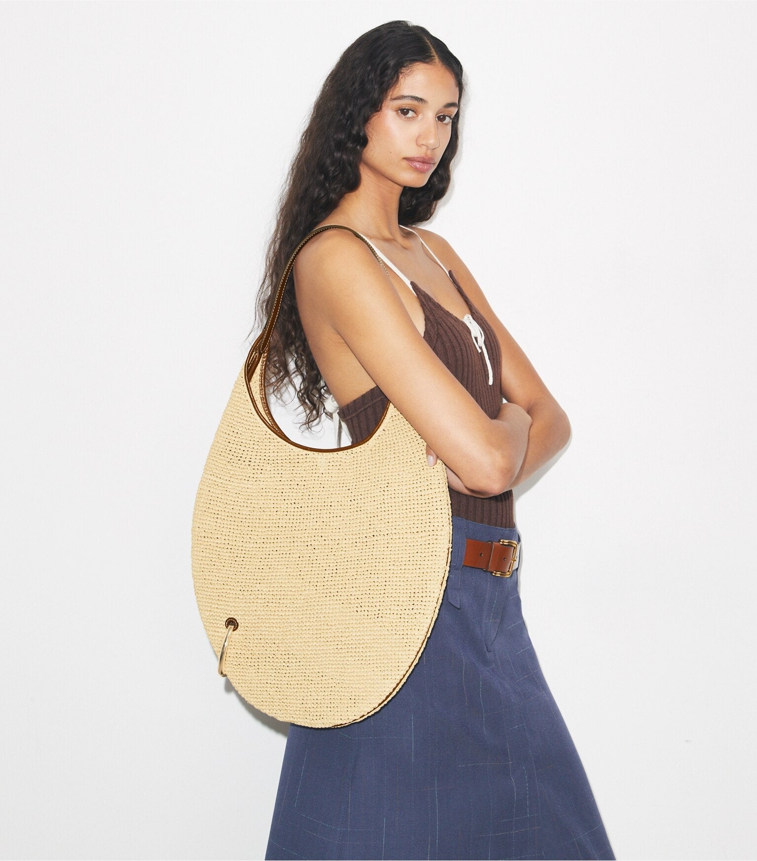 Pierced Soft Raffia Bag