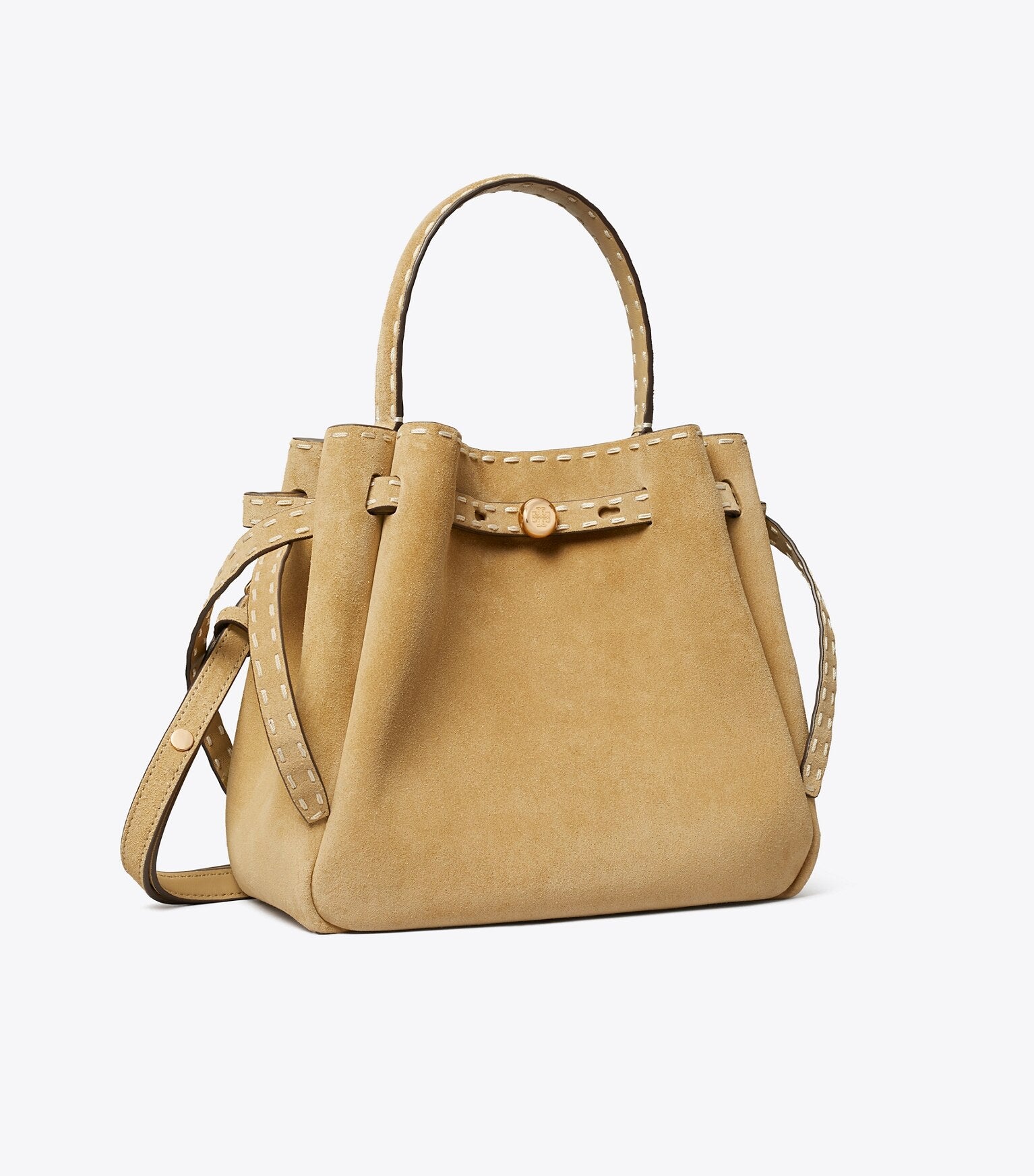 Romy Suede Pick Stitch Bucket Bag