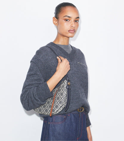T Monogram Romy Half Moon Bag