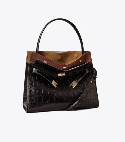 Small Lee Radziwill Embossed Double Bag