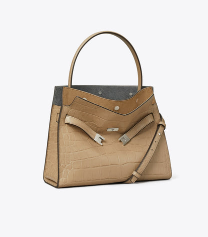 Small Lee Radziwill Embossed Double Bag