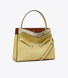 Small Lee Radziwill Embossed Double Bag