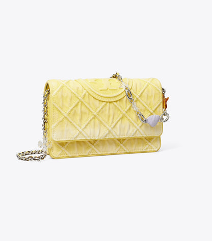 Fleming Denim Charm Chain Crossbody