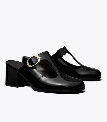 Violet T-Strap Heeled Mule