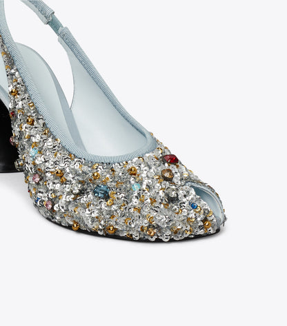 Peep-Toe Slingback Pump