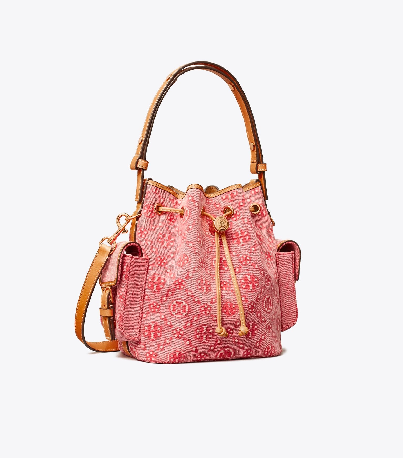 T Monogram Denim Bucket Bag