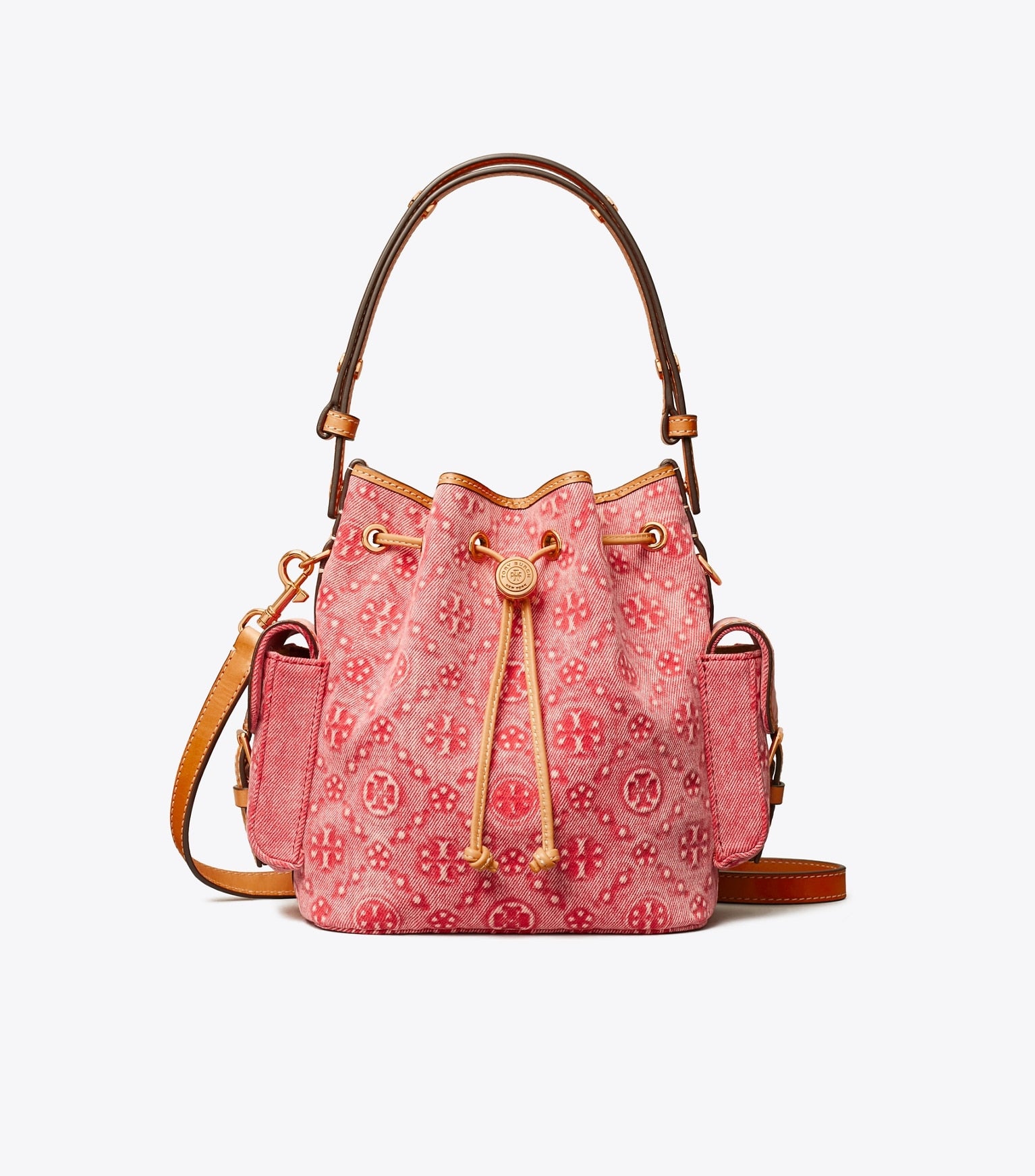 T Monogram Denim Bucket Bag