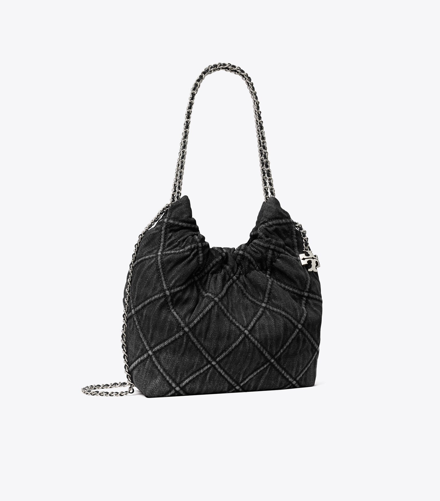 Mini Fleming Soft Denim Hobo Bag
