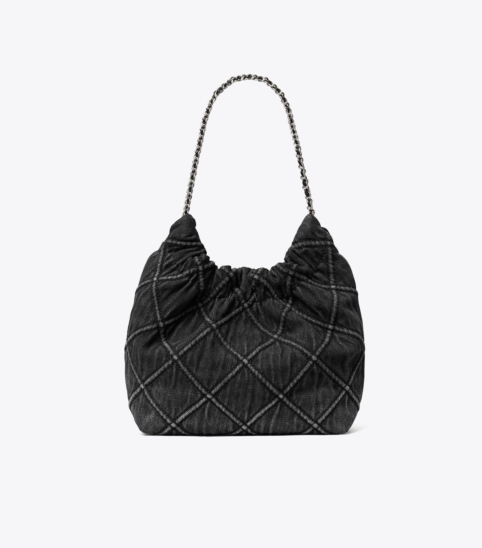 Mini Fleming Soft Denim Hobo Bag
