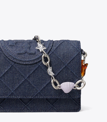 Fleming Denim Charm Chain Crossbody