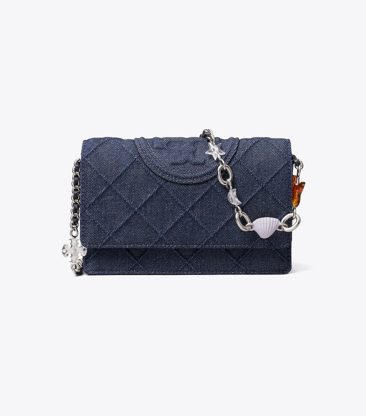 Fleming Denim Charm Chain Crossbody
