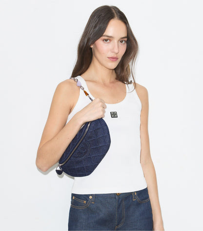 Fleming Denim Charm Belt Bag