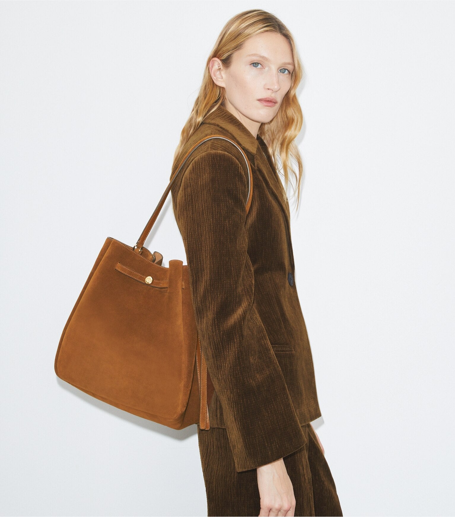 Large Romy Suede Bucket Bag