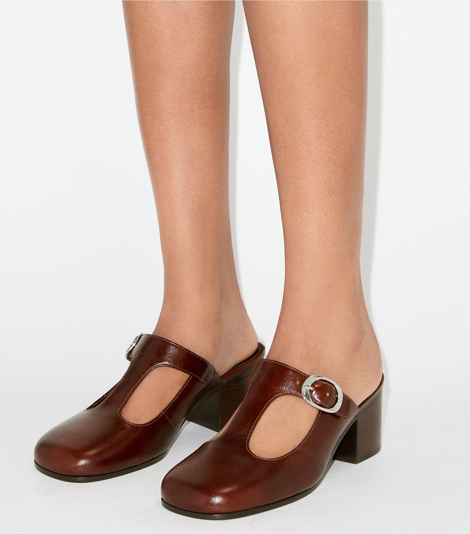 Violet T-Strap Heeled Mule