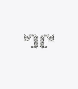 Runway Pavé Serif T Clip-On Earrings