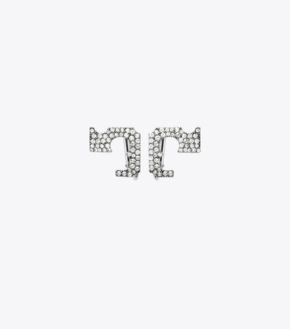 Runway Pavé Serif T Clip-On Earrings