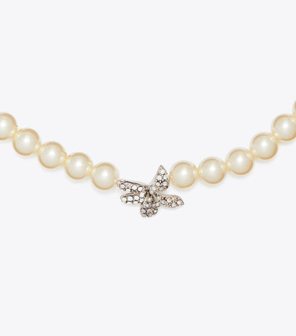 Moondance Pavé Flower Pearl Necklace
