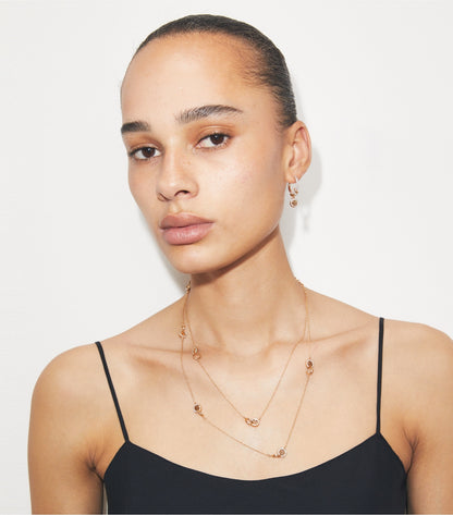 Long Icon Pavé Interlocking Necklace