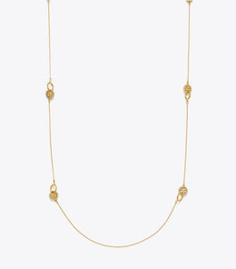 Long Icon Pavé Interlocking Necklace