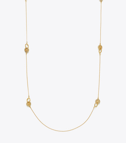 Long Icon Pavé Interlocking Necklace
