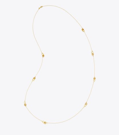 Long Icon Pavé Interlocking Necklace