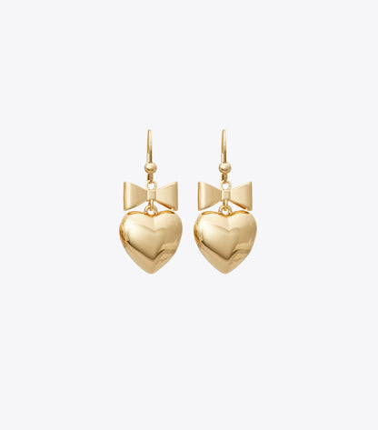 Curiosity Heart and Bow Earrings