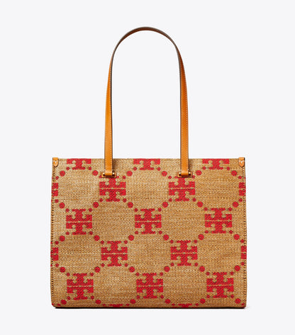 T Monogram Woven Tote
