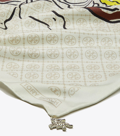 T Monogram Cherub Silk Neckerchief
