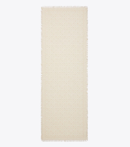 T Monogram Floral Oblong Scarf