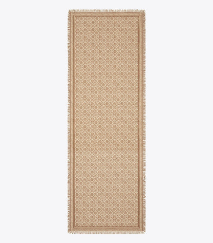 T Monogram Floral Oblong Scarf