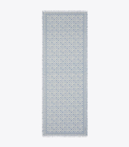 T Monogram Floral Oblong Scarf
