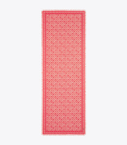 T Monogram Floral Oblong Scarf