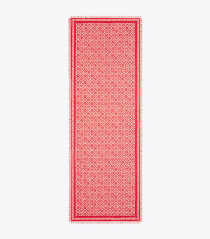 T Monogram Floral Oblong Scarf