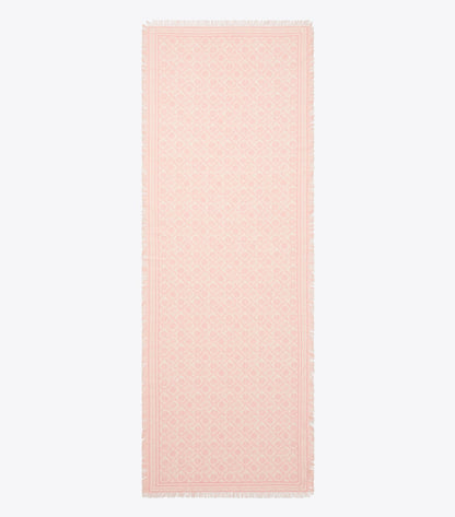 T Monogram Floral Oblong Scarf