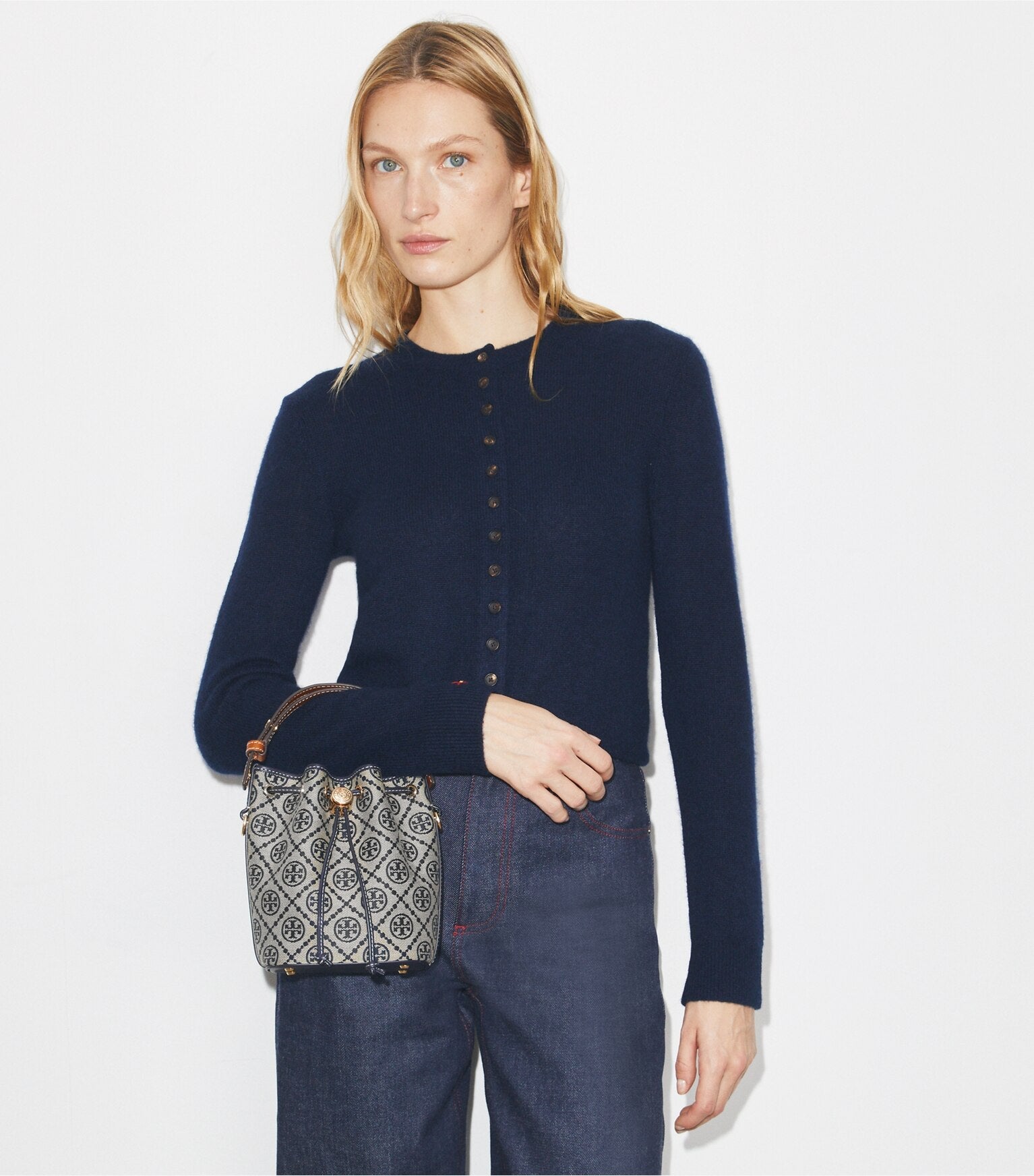 T Monogram Mini Bucket Bag