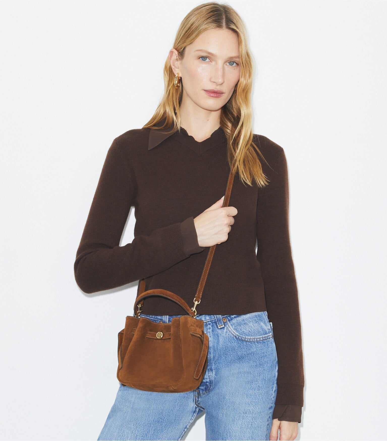 Mini Romy Suede Bucket Bag